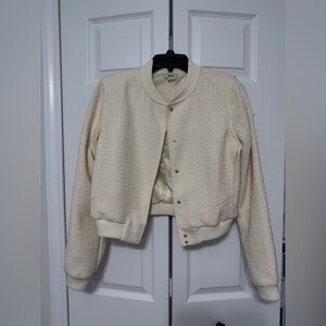 Jason Wu Ivory Textured Bomber Jacket